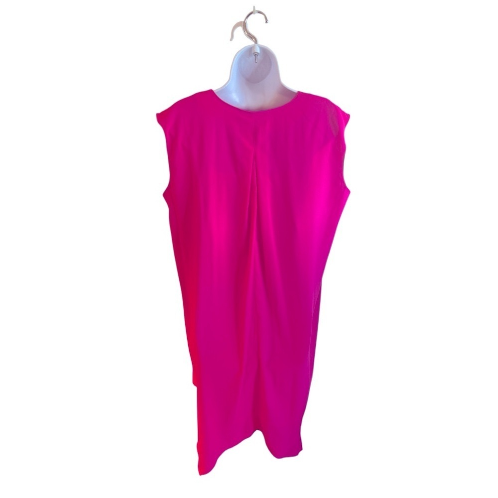 Tacera Sleeveless V Neck Shift Dress Hot Pink Relaxed Fit Womens Size Medium - Picture 6 of 14
